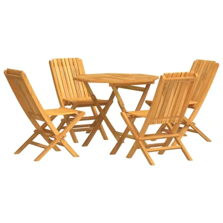 Ensemble à manger de jardin 5 pcs Bois de teck massif 2