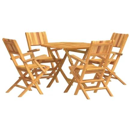 Ensemble à manger de jardin 5 pcs Bois de teck massif 2