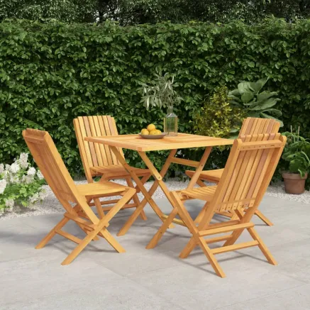 Ensemble à manger de jardin 5 pcs Bois de teck massif