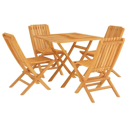Ensemble à manger de jardin 5 pcs Bois de teck massif 2