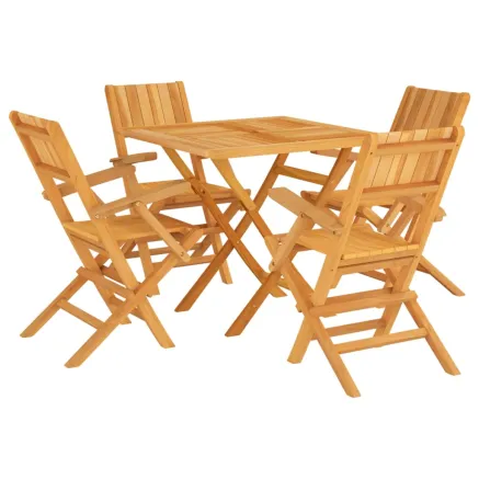 Ensemble à manger de jardin 5 pcs Bois de teck massif 2