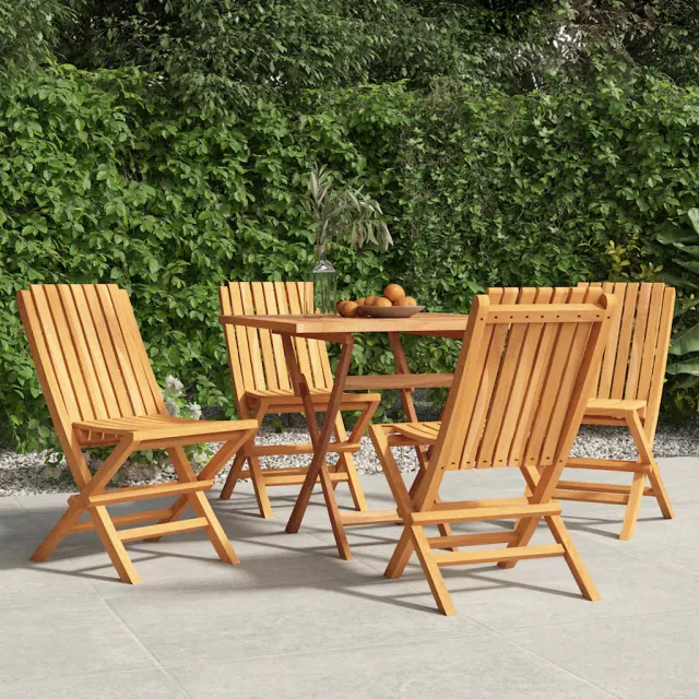 Chaises de jardin pliantes lot de 4 47x47x89cm bois massif teck