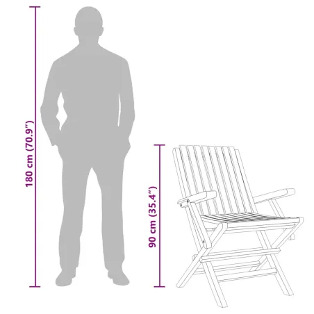 Chaises de jardin pliantes lot de 4 61x67x90cm bois massif teck