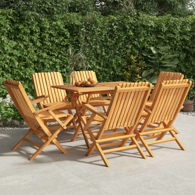 Chaises de jardin pliantes lot de 6 61x67x90cm bois massif teck