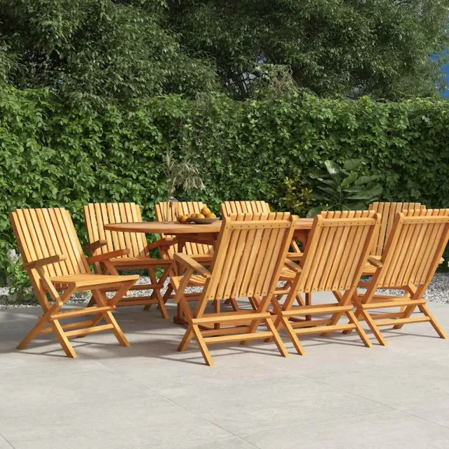 Chaises de jardin pliantes lot de 8 61x67x90cm bois massif teck