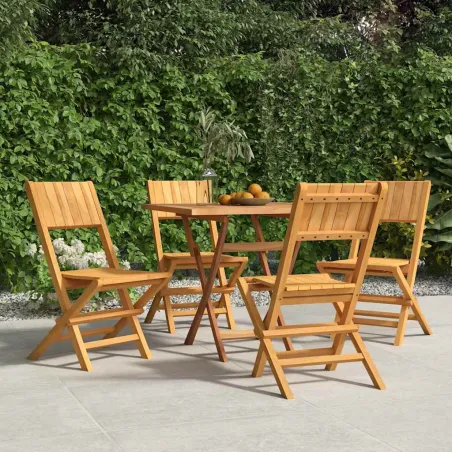 Chaises de jardin pliantes lot de 4 47x61x90cm bois massif teck