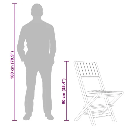 Chaises de jardin pliantes lot de 4 47x61x90cm bois massif teck