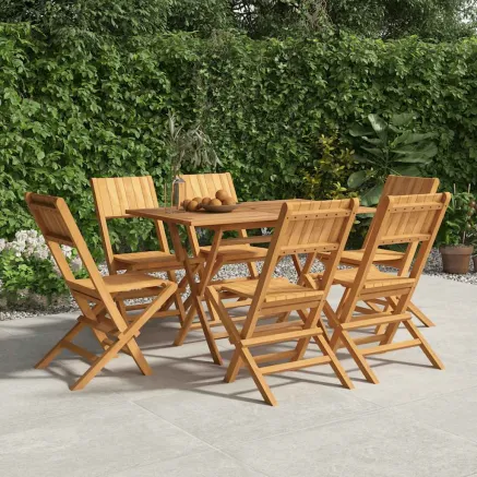 Chaises de jardin pliantes lot de 6 47x61x90cm bois massif teck