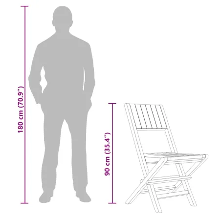 Chaises de jardin pliantes lot de 6 47x61x90cm bois massif teck