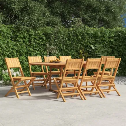 Chaises de jardin pliantes lot de 8 47x61x90cm bois massif teck