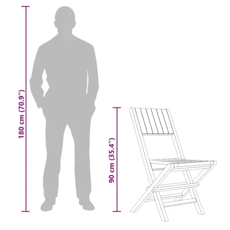 Chaises de jardin pliantes lot de 8 47x61x90cm bois massif teck