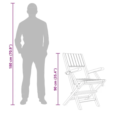 Chaises de jardin pliantes lot de 4 55x61x90cm bois massif teck