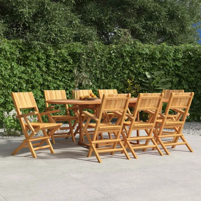 Chaises de jardin pliantes lot de 8 55x61x90cm bois massif teck