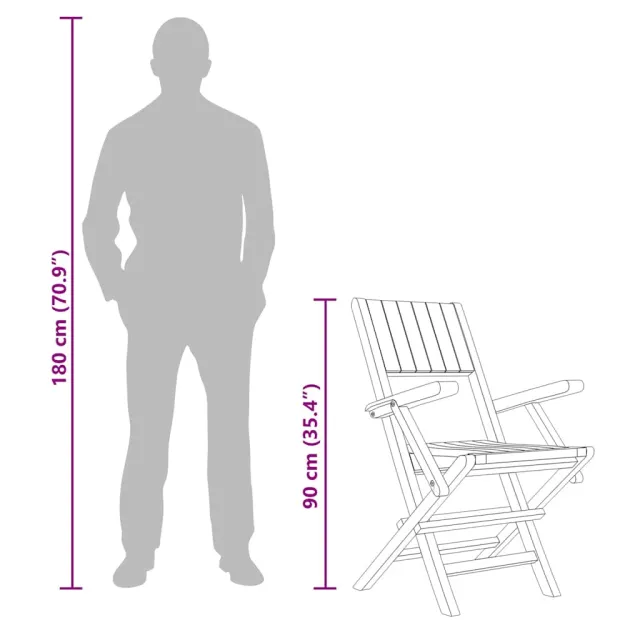 Chaises de jardin pliantes lot de 8 55x61x90cm bois massif teck