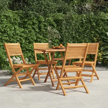 Chaises de jardin pliantes lot de 4 47x62x90cm bois massif teck