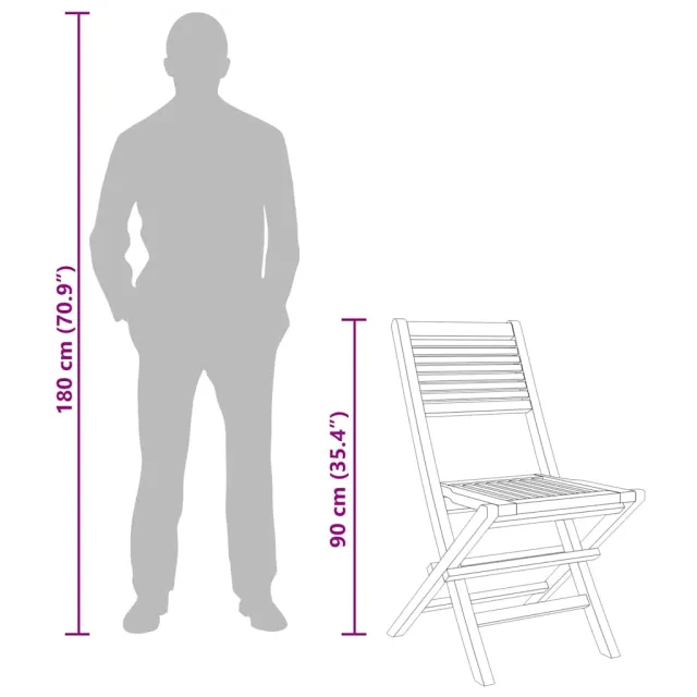 Chaises de jardin pliantes lot de 4 47x62x90cm bois massif teck