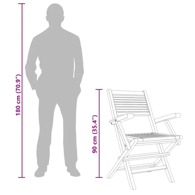 Chaises de jardin pliantes lot de 4 55x62x90cm bois massif teck