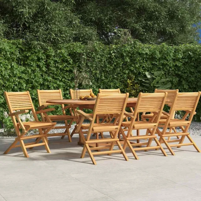Chaises de jardin pliantes lot de 8 55x62x90cm bois massif teck