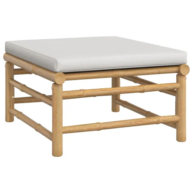 Salon de jardin 11 pcs avec coussins gris clair bambou