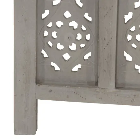 Cloison de séparation 3 panneaux Gris 120x165 cm Bois manguier