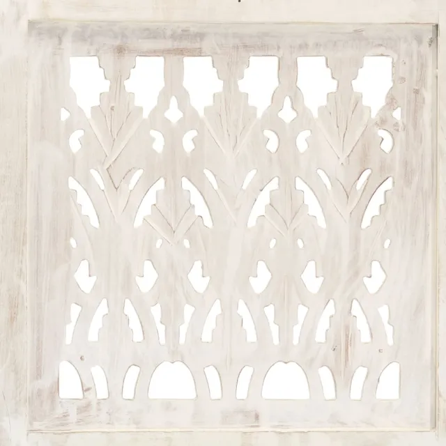 Cloison de séparation 3 panneaux Blanc 120x165 cm Bois manguier