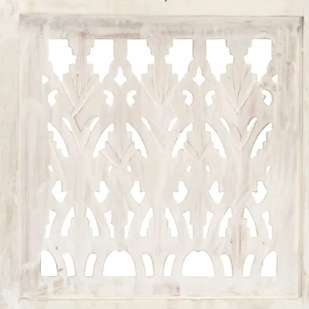 Cloison de séparation 3 panneaux Blanc 120x165 cm Bois manguier