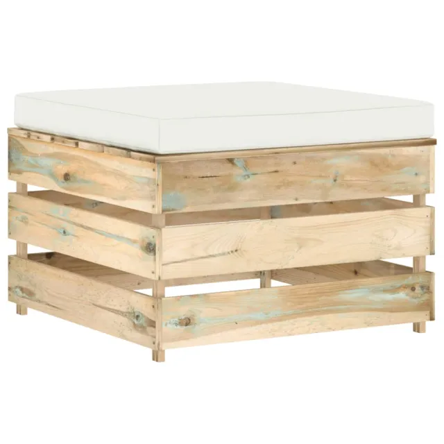 Salon de jardin 4 pcs avec coussins vert bois imprégné