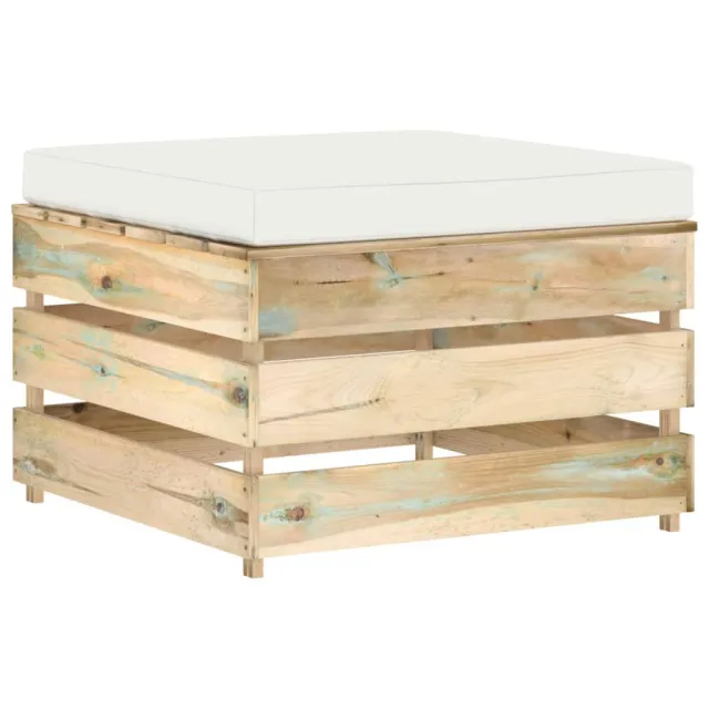 Salon de jardin 5 pcs avec coussins vert bois imprégné