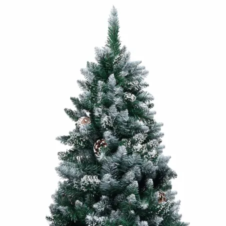 Arbre de Noël artificiel pré-éclairé/boules pommes de pin 180cm