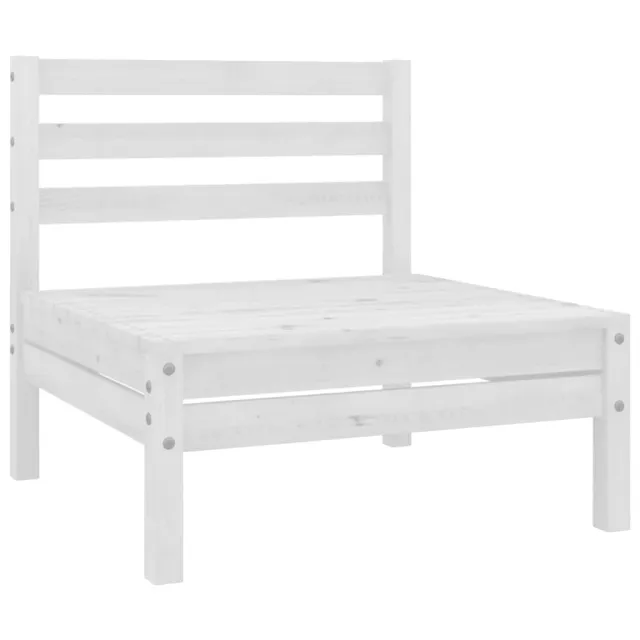 Canapé à 2 places de jardin Blanc Bois de pin solide