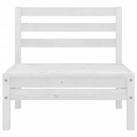 Canapé à 2 places de jardin Blanc Bois de pin solide