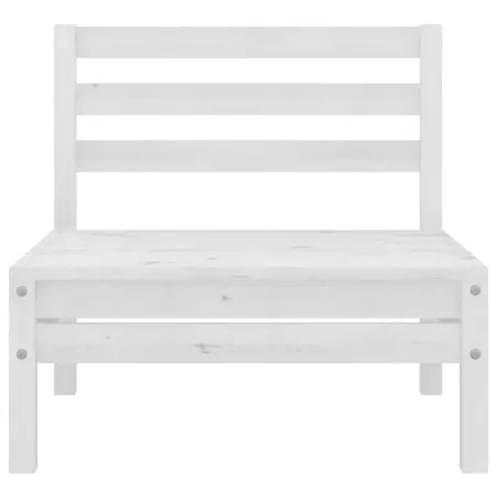 Salon de jardin 4 pcs Blanc Bois de pin massif