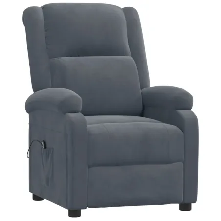 Fauteuil inclinable électrique Gris foncé Velours