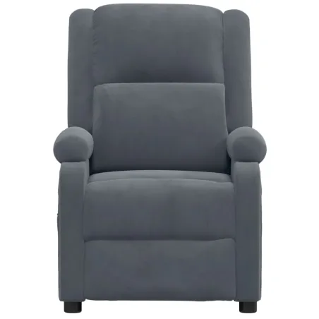 Fauteuil inclinable électrique Gris foncé Velours