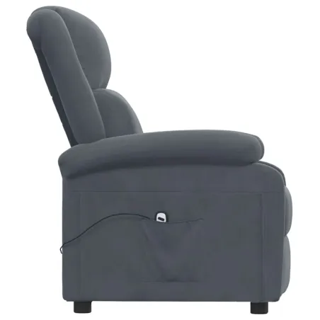 Fauteuil inclinable électrique Gris foncé Velours