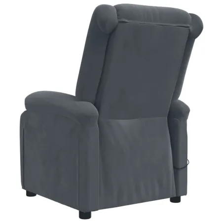 Fauteuil inclinable électrique Gris foncé Velours