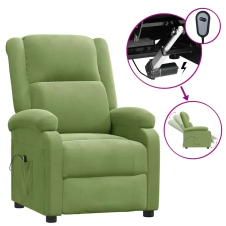 Fauteuil inclinable électrique vert clair velours