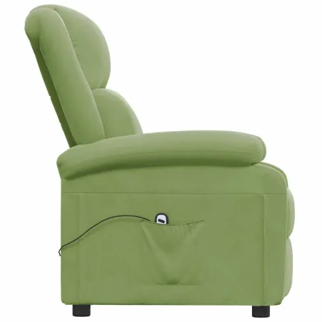 Fauteuil inclinable électrique vert clair velours