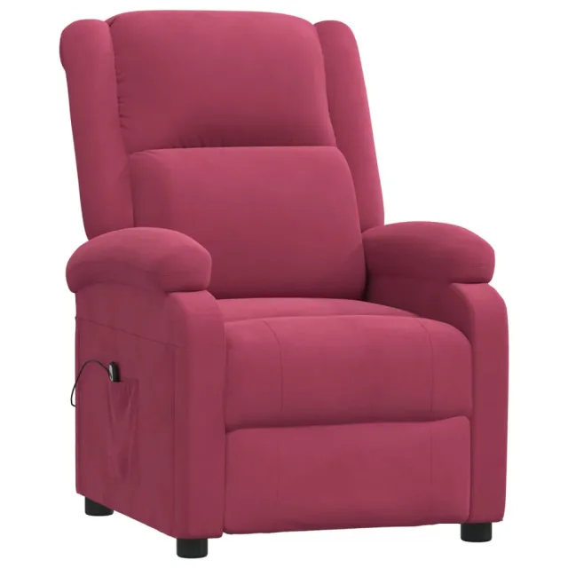 Fauteuil inclinable électrique rouge bordeaux velours