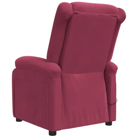 Fauteuil inclinable électrique rouge bordeaux velours