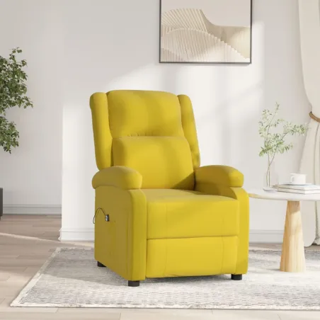 Fauteuil inclinable électrique jaune velours
