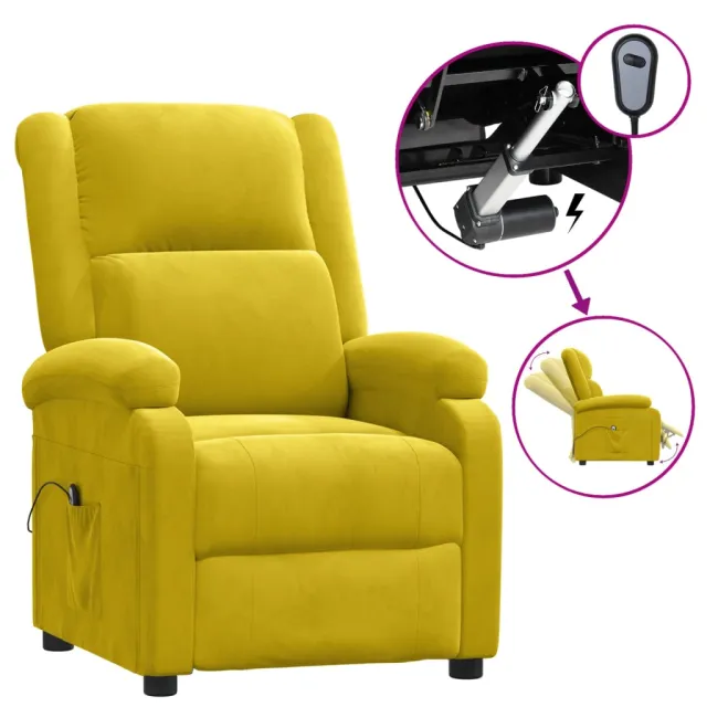 Fauteuil inclinable électrique jaune velours
