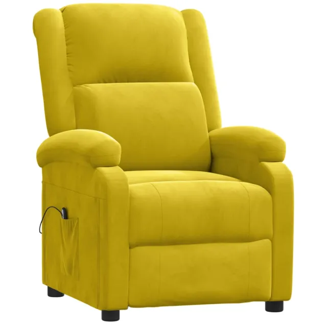 Fauteuil inclinable électrique jaune velours