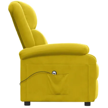 Fauteuil inclinable électrique jaune velours