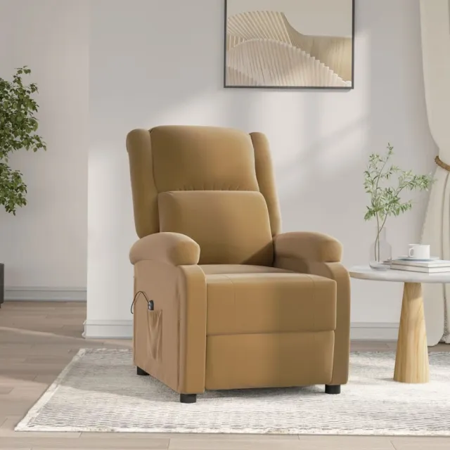 Fauteuil inclinable électrique Marron Velours