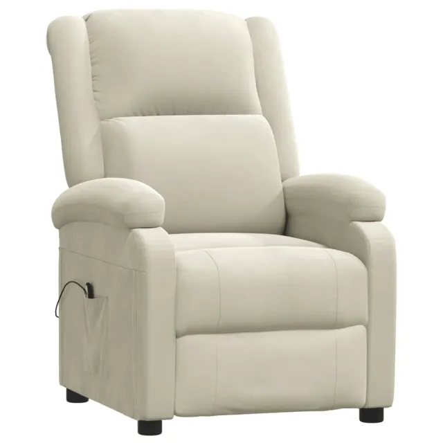 Fauteuil inclinable électrique Crème Velours
