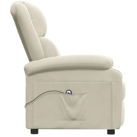Fauteuil inclinable électrique Crème Velours