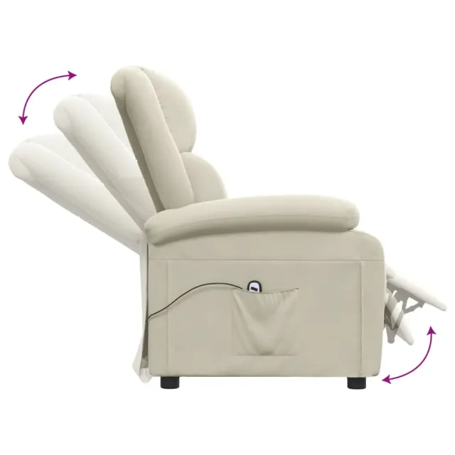 Fauteuil inclinable électrique Crème Velours
