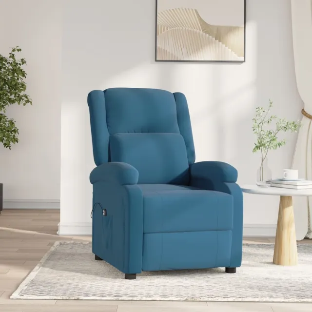 Fauteuil inclinable électrique bleu velours