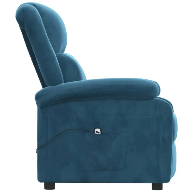 Fauteuil inclinable électrique bleu velours